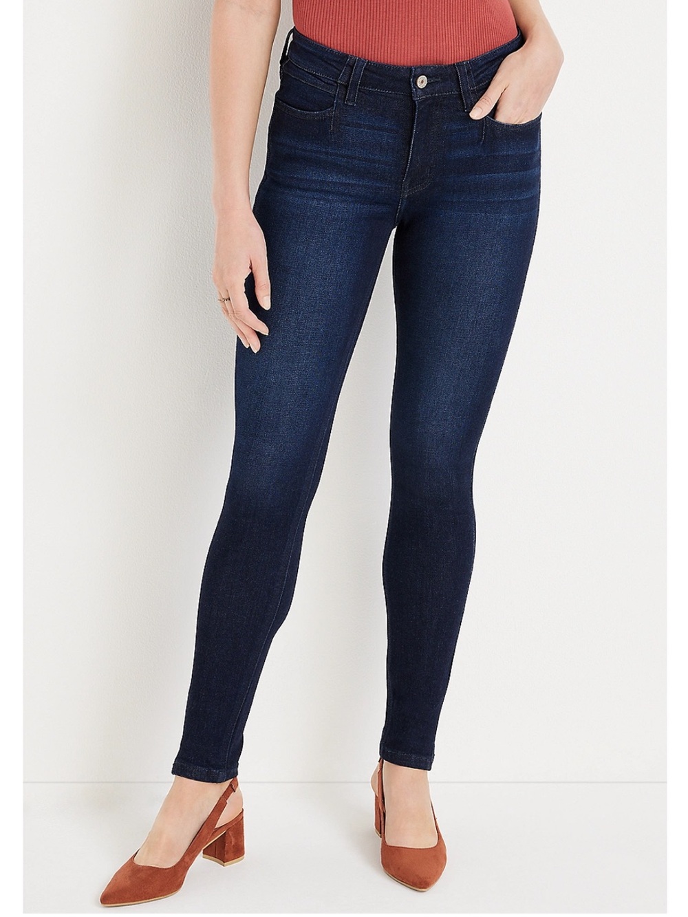 KanCan Skinny Mid Rise Jean dark wash blue women’s size 30